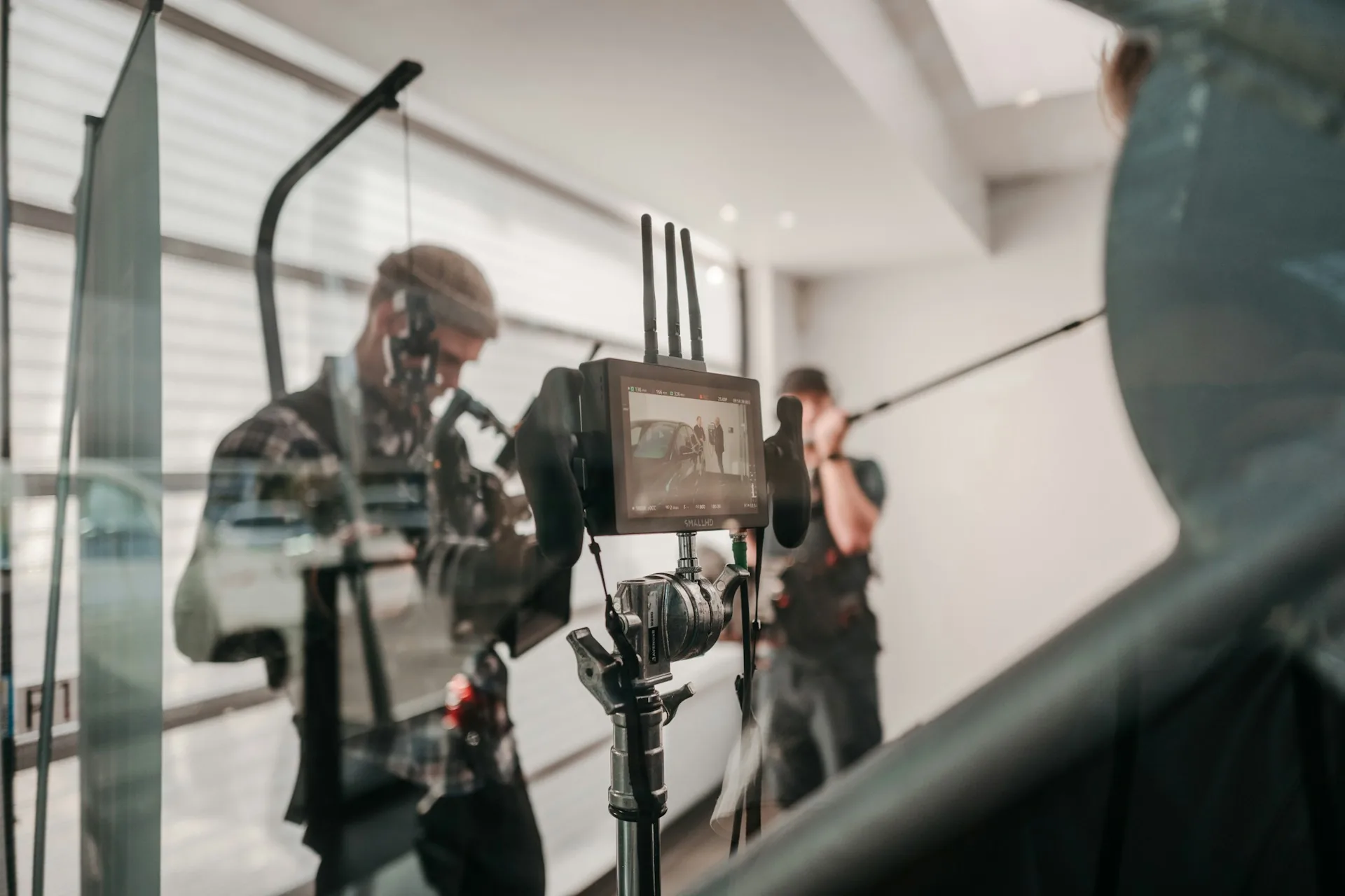 SmallHD monitor on a corporate video production set