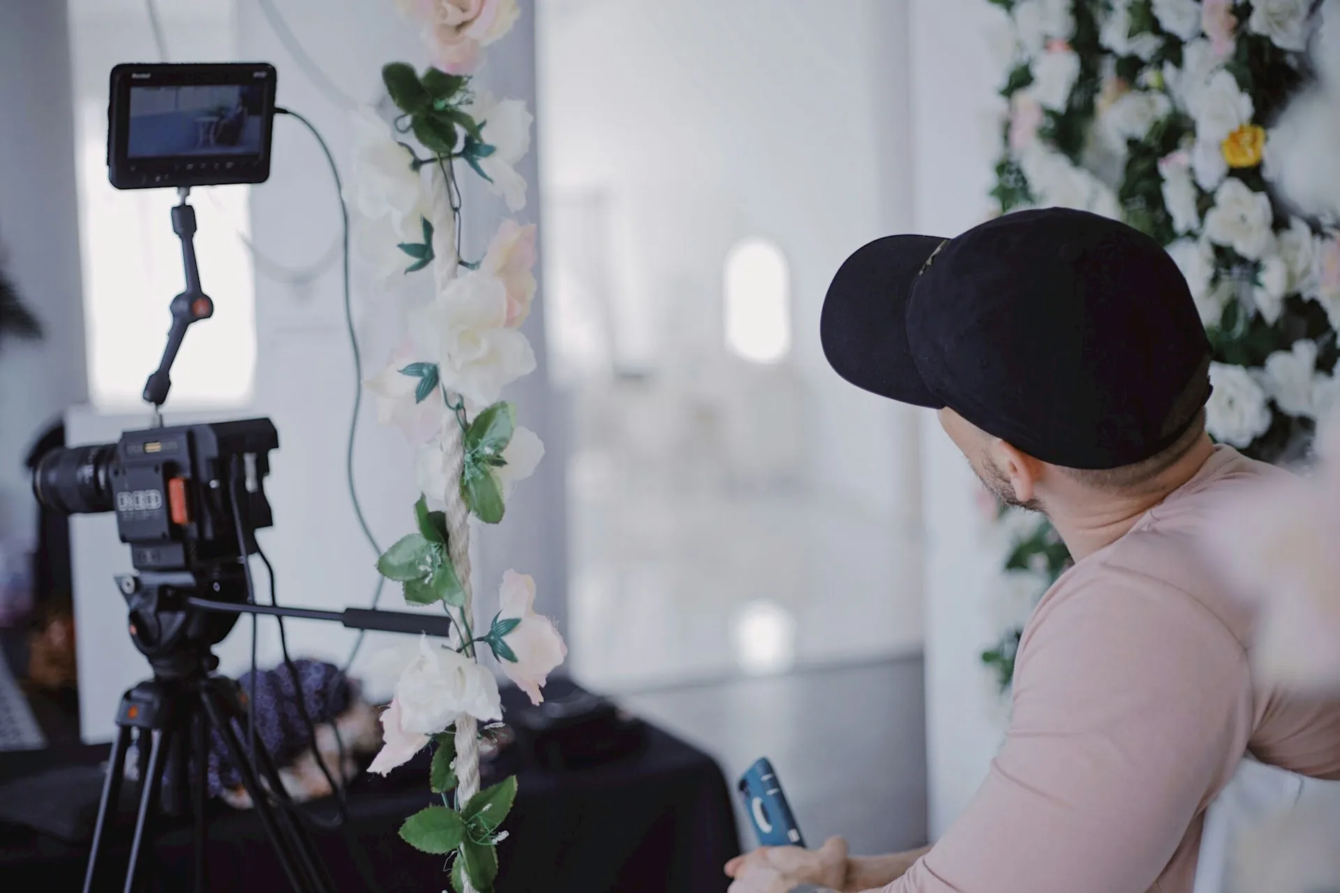 Content creator filming a vertical piece for social media